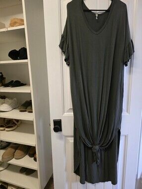 Womens Maxi Dress Can Tie Knot In The Front